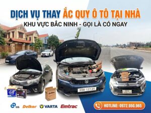 Dịch vụ thay ắc quy ô tô tại nhà tại Bắc Ninh - Dịch vụ nhanh - Giá rẻ - phục vụ 24/7